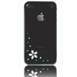 Кейс с кристали на Сваровски за iPhone 4 - Swarovski Flower Green Mix | JAR Computers Кейс с кристали на Сваровски за iPhone 4 - Swarovski Flower Green Mix