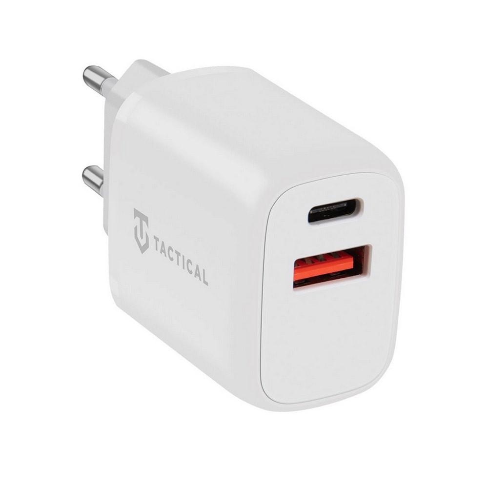 Захранване за ел. мрежа с USB-A и USB-C изходи и технология за бързо зареждане - Tactical Base Plug Dual Fast Wall Charger 20W (бял) | JAR Computers Захранване за ел. мрежа с USB-A и USB-C изходи и технология за бързо зареждане - Tactical Base Plug Dual Fast Wall Charger 20W (бял)