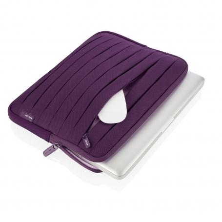 Неопренов калъф за MacBook и преносими компютри до 15.6 инча - Belkin Pleated Sleeve (лилав) | JAR Computers Неопренов калъф за MacBook и преносими компютри до 15.6 инча - Belkin Pleated Sleeve (лилав)