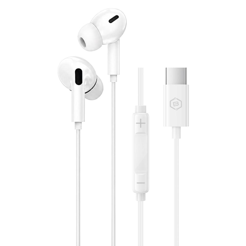 Слушалки с USB-C кабел, управление на звука и микрофон - Blavec BHS01-B In-Ear Wired USB-C Stereo Headphones ( DAC (white) | JAR Computers Слушалки с USB-C кабел, управление на звука и микрофон - Blavec BHS01-B In-Ear Wired USB-C Stereo Headphones ( DAC (white)