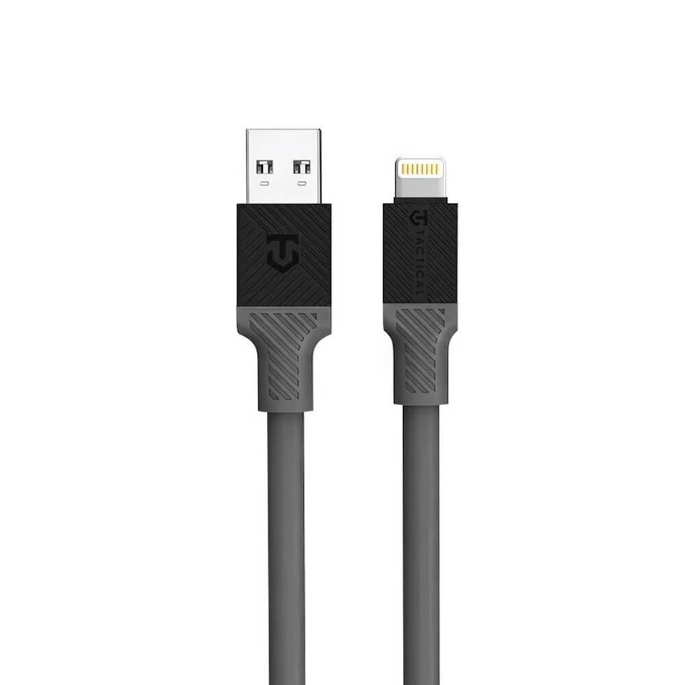 Tactical Fat Man USB-A to Lightning Cable 60W - здрав кабел с бързо зареждане за устройства с Lightning порт (100 см) (сив)