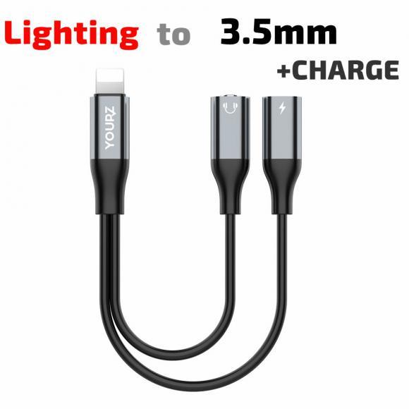 Cable YOURZ MU4 iPhone to 3.5mm F + iPhone F Black