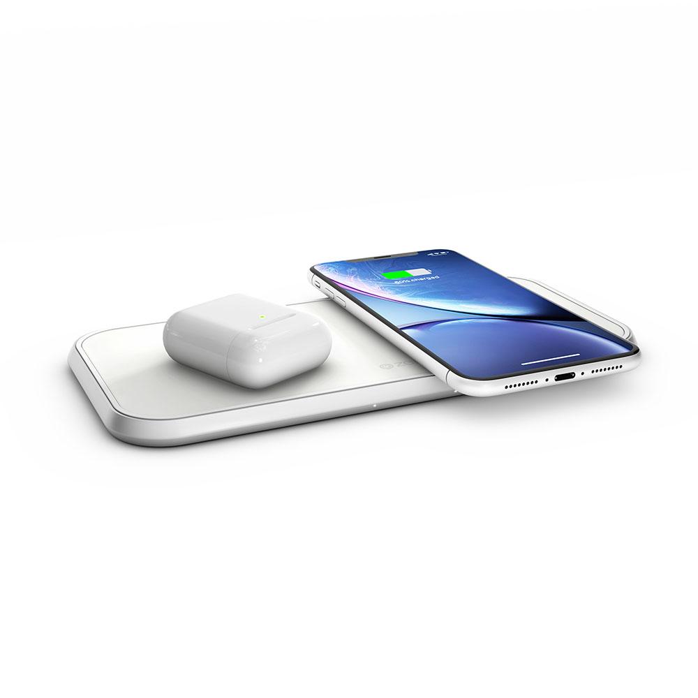 Двойна станция за безжично зареждане на Qi съвместими устройства - Zens Dual Wireless Charger Stand 10W with Power Supply ZEDC04W (бял) | JAR Computers Двойна станция за безжично зареждане на Qi съвместими устройства - Zens Dual Wireless Charger Stand 10W with Power Supply ZEDC04W (бял)