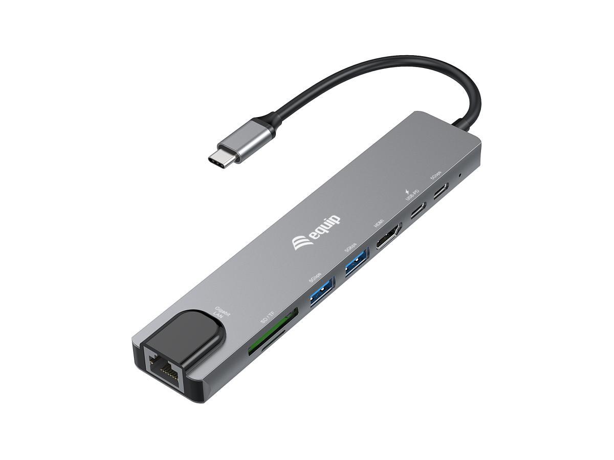 Equip USB-C 8 in 1 Multifunctional Adapter | JAR Computers Equip USB-C 8 in 1 Multifunctional Adapter
