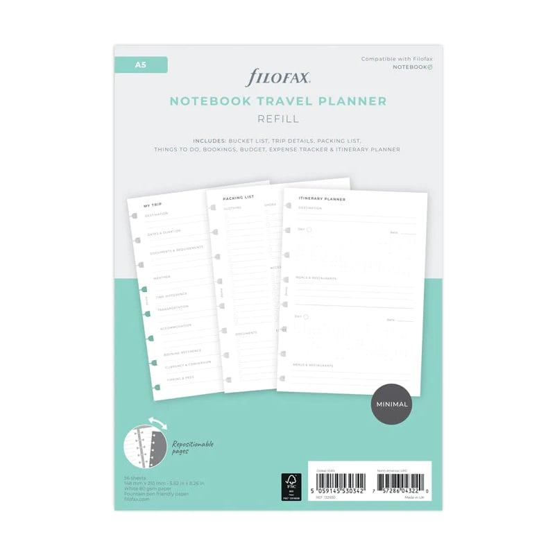 Filofax Пълнител за тефтер Minimal, А5, за пътуване | JAR Computers Filofax Пълнител за тефтер Minimal, А5, за пътуване