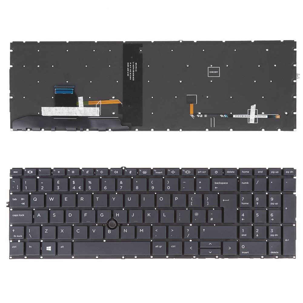 Клавиатура за лаптоп HP EliteBook 850 G7 Черна Без Рамка С Подсветка С Голям Ентър / Black Without Frame With Pointing Stick With Backlit UK | JAR Computers Клавиатура за лаптоп HP EliteBook 850 G7 Черна Без Рамка С Подсветка С Голям Ентър / Black Without Frame With Pointing Stick With Backlit UK