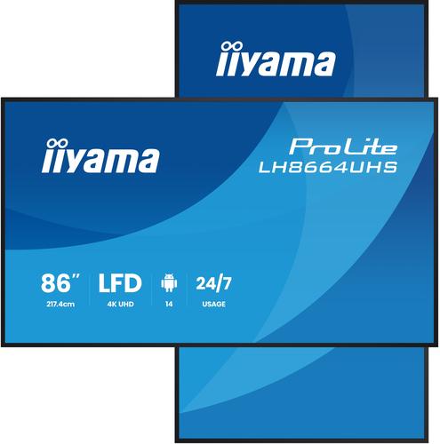 Монитор IIYAMA LH8664UHS-B3AG 86IN, MediaTek 4 GB, 32 GB Mali-G52 MC1, Android | JAR Computers Монитор IIYAMA LH8664UHS-B3AG 86IN, MediaTek 4 GB, 32 GB Mali-G52 MC1, Android