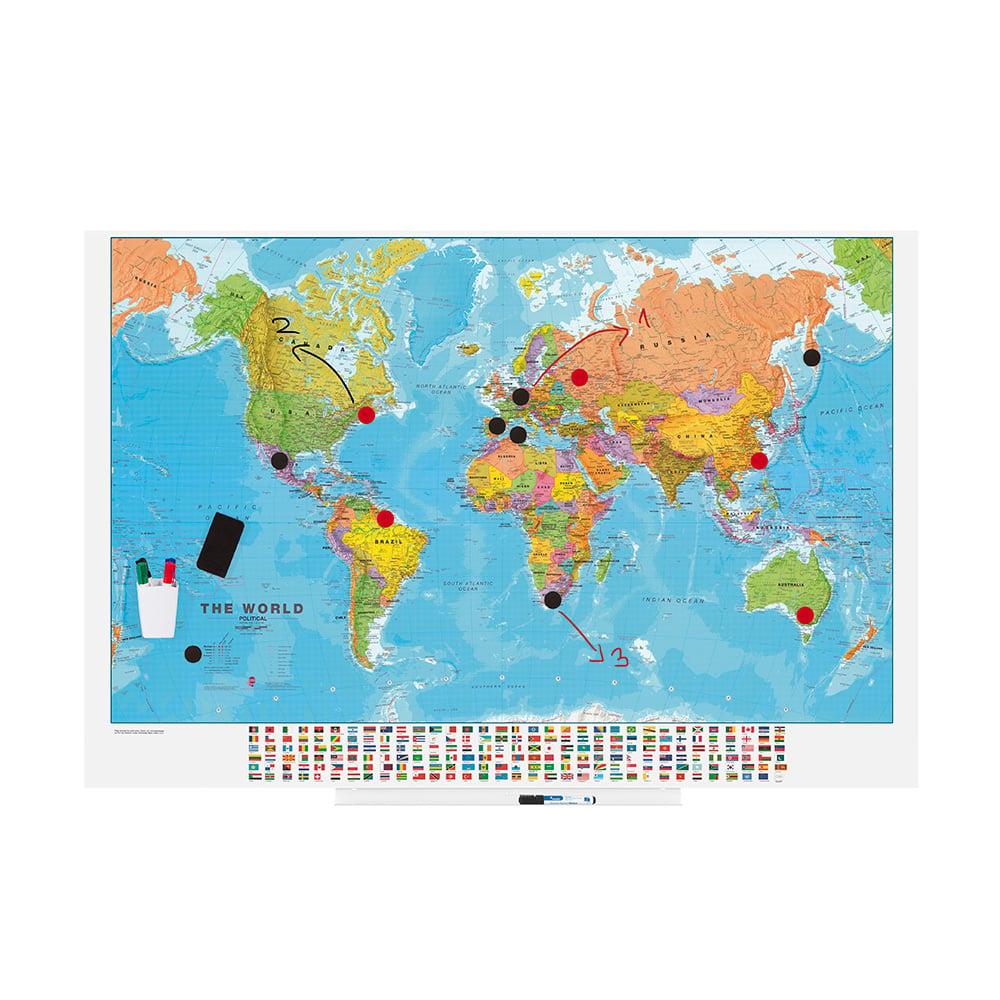 Rocada Карта на света Skin Map, върху дъска, магнитна, 100 х 150 cm | JAR Computers Rocada Карта на света Skin Map, върху дъска, магнитна, 100 х 150 cm