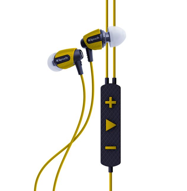 Устойчиви слушалки с микрофон и управление на звука за iPhone, iPad и iPod - Klipsch Image S4i Rugged In-Ear (жълт-черен) | JAR Computers Устойчиви слушалки с микрофон и управление на звука за iPhone, iPad и iPod - Klipsch Image S4i Rugged In-Ear (жълт-черен)