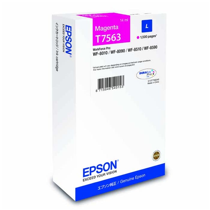 WORKFORCE PRO WF-6530MFP/WF-8000 SERIES INK CRTR MAGENTA (EPST756340)