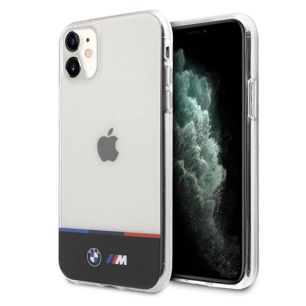 Хибриден удароустойчив кейс за iPhone 11 - BMW M Horizontal Tricolor Hard Case (прозрачен) | JAR Computers Хибриден удароустойчив кейс за iPhone 11 - BMW M Horizontal Tricolor Hard Case (прозрачен)