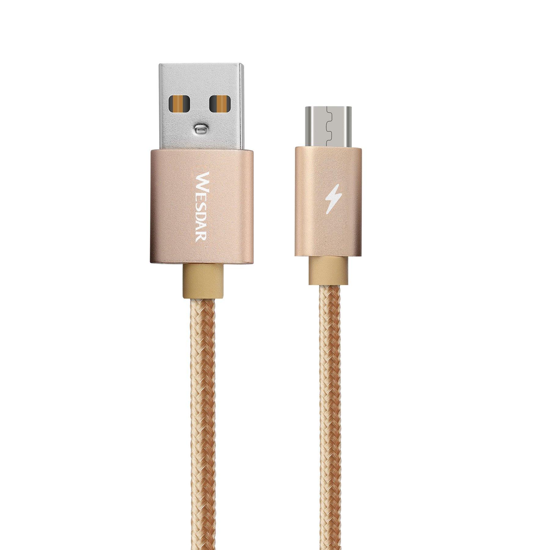 Кабел Wesdar, USB към Micro USB, 1.2 m, златист | JAR Computers Кабел Wesdar, USB към Micro USB, 1.2 m, златист