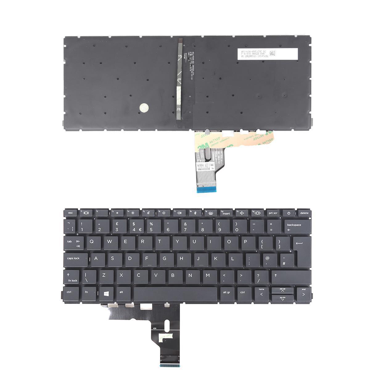 Клавиатура за лаптоп HP ProBook X360 430 G7 430 G8 Черна Без Рамка (Голям Ентър) с Подсветка | JAR Computers Клавиатура за лаптоп HP ProBook X360 430 G7 430 G8 Черна Без Рамка (Голям Ентър) с Подсветка