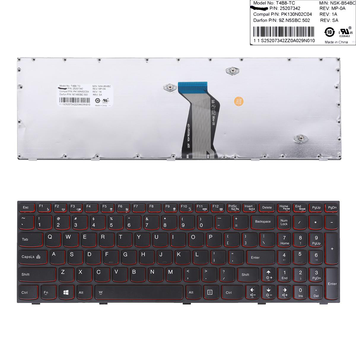 Клавиатура за лаптоп Lenovo Y500 Y510 Y510P Y510PA-ISE Y510PT-ISE Black Frame Black US/UK | JAR Computers Клавиатура за лаптоп Lenovo Y500 Y510 Y510P Y510PA-ISE Y510PT-ISE Black Frame Black US/UK