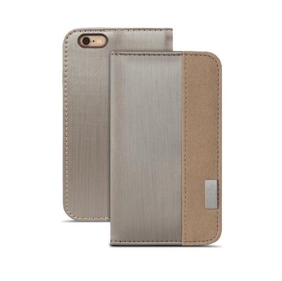 Кожен/текстилен калъф, тип портфейл и поставка за iPhone 6, iPhone 6S - Moshi Overture Flip Wallet Case (титан-кафяв) | JAR Computers Кожен/текстилен калъф, тип портфейл и поставка за iPhone 6, iPhone 6S - Moshi Overture Flip Wallet Case (титан-кафяв)
