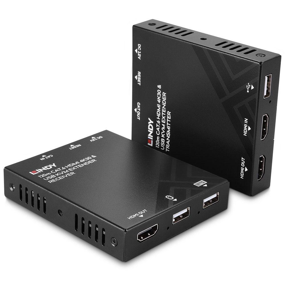 LINDY LNY-39381 :: KVM екстендър, HDMI & USB, Cat. 6, 120.0 м