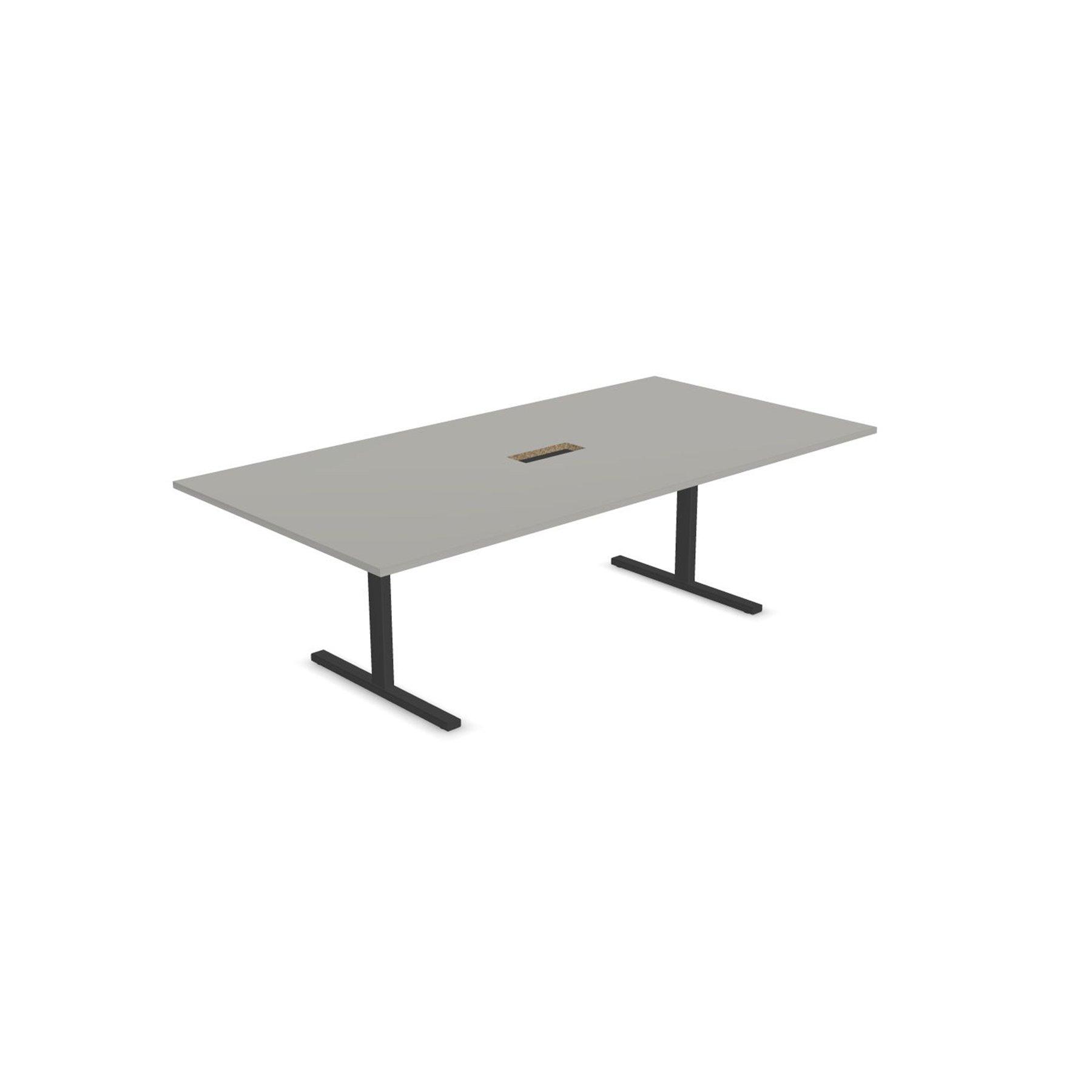 Narbutas Заседателна маса T-Easy, 2400x1200x740 mm, перленосив меламин, тъмносив метал, крак тип I | JAR Computers Narbutas Заседателна маса T-Easy, 2400x1200x740 mm, перленосив меламин, тъмносив метал, крак тип I