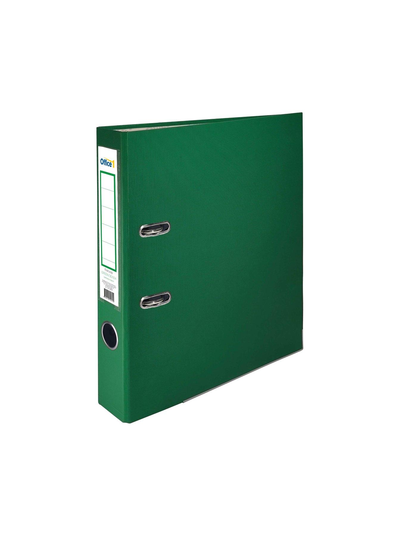 Office 1 Класьор, 5 cm, PP, с метален кант, несглобен, зелен, 50 броя