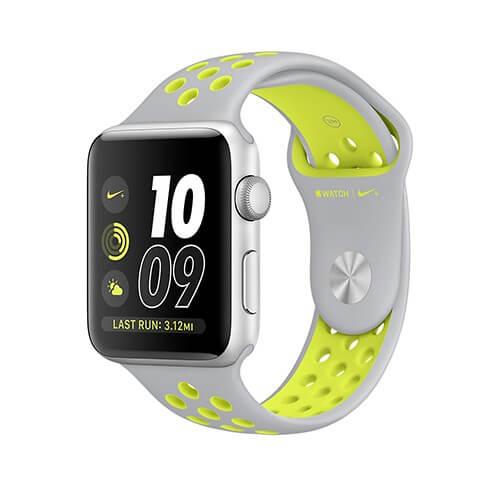 Оригинална силиконова каишка за Apple Watch 42мм, 44мм - Apple Watch Nike+ Sport Band (Apple Box) (сив-жълт) | JAR Computers Оригинална силиконова каишка за Apple Watch 42мм, 44мм - Apple Watch Nike+ Sport Band (Apple Box) (сив-жълт)