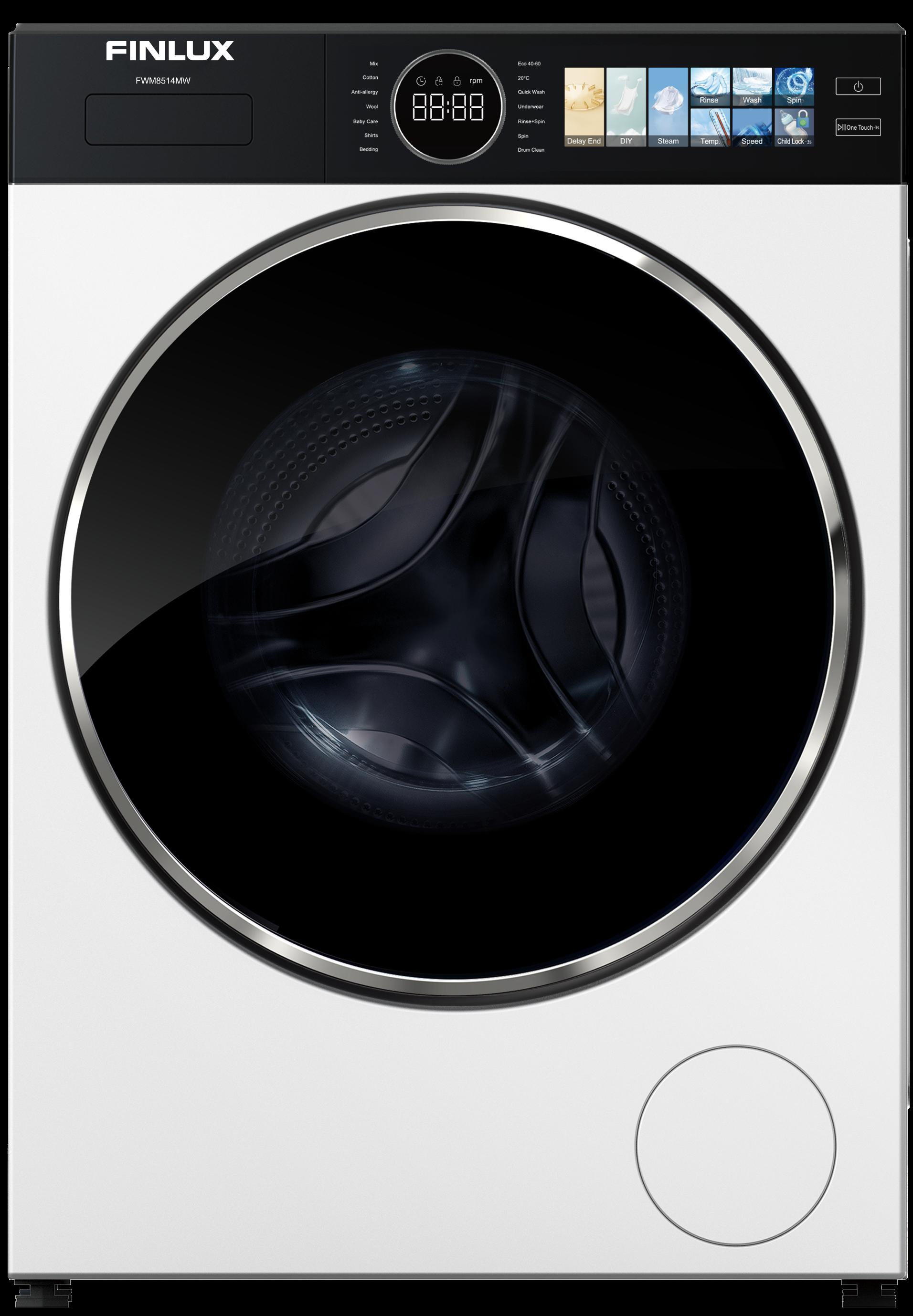 Пералня Finlux FWM8514MW , 1400 об./мин., 8.00 kg, A , Бял