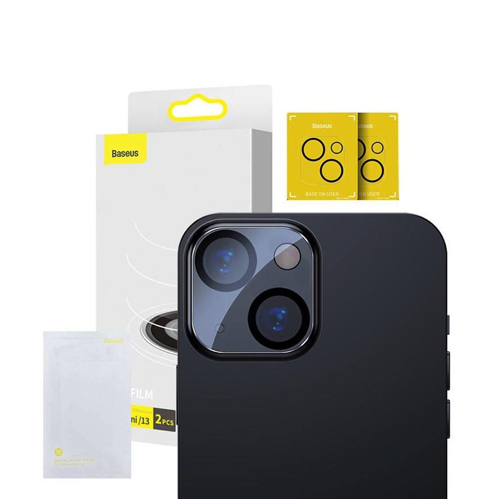 Предпазни стъклени защитни покрития за камерата на iPhone 13 mini, iPhone 13 (2 броя) - Baseus 2x Camera Lens Protector (SGQK000002) (прозрачен) | JAR Computers Предпазни стъклени защитни покрития за камерата на iPhone 13 mini, iPhone 13 (2 броя) - Baseus 2x Camera Lens Protector (SGQK000002) (прозрачен)