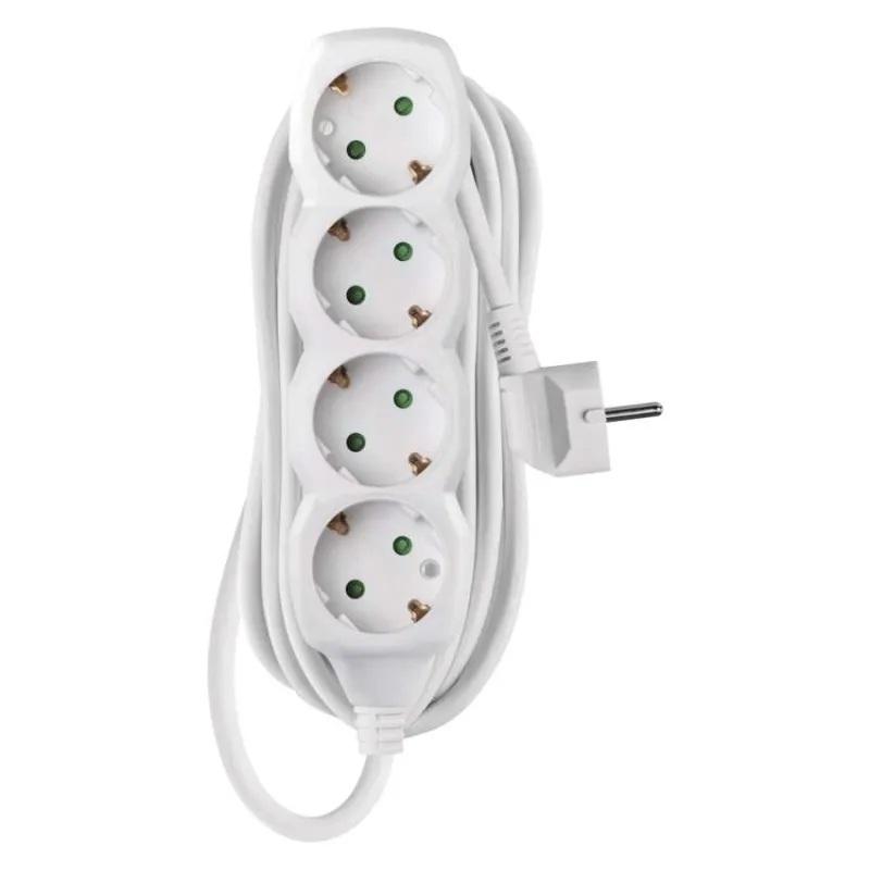 Разклонител БЯЛ 4x2P+E с кабел 5 метра / 1.5mm2 EMOS | JAR Computers Разклонител БЯЛ 4x2P+E с кабел 5 метра / 1.5mm2 EMOS