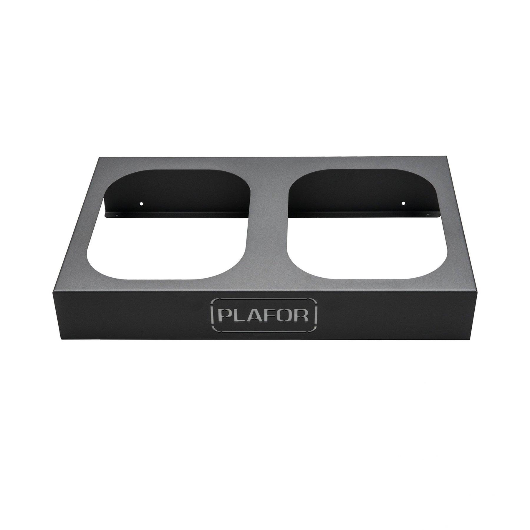 База за 2 коша за отпадъци Plafor, метална, 2 х 45 L, черна, 90 l, 68 x 40.5 x 13 cm