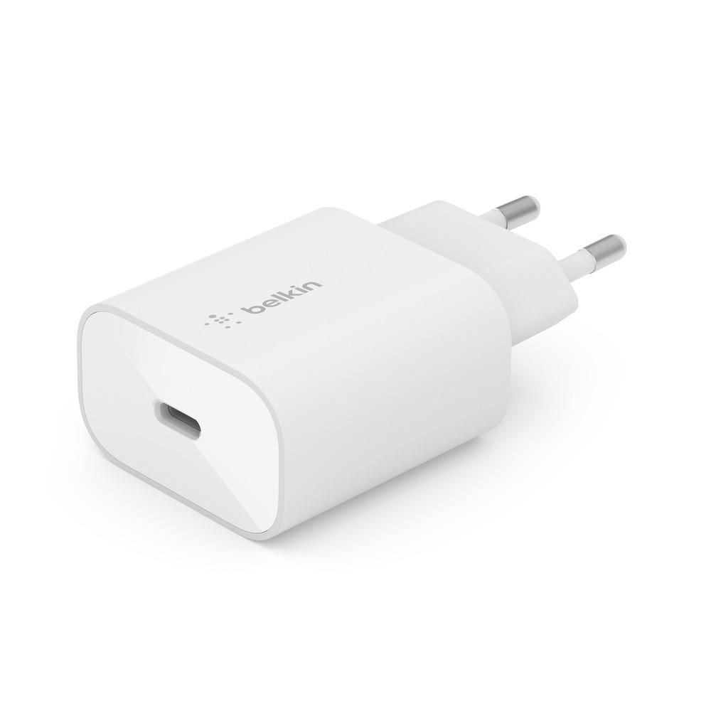 Belkin BOOST CHARGE 25w USB-C PD PPS Single Wall Charger w/ 1m C- Ltg Cable - White | JAR Computers Belkin BOOST CHARGE 25w USB-C PD PPS Single Wall Charger w/ 1m C- Ltg Cable - White