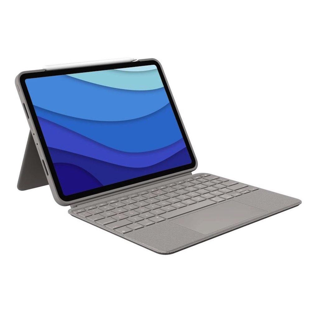 Безжична клавиатура с тракпад и отделящ се кейс с поставка за iPad Pro 12.9 M2 (2022), iPad Pro 12.9 M1 (2021) - Logitech Combo Touch UK (бежов) | JAR Computers Безжична клавиатура с тракпад и отделящ се кейс с поставка за iPad Pro 12.9 M2 (2022), iPad Pro 12.9 M1 (2021) - Logitech Combo Touch UK (бежов)