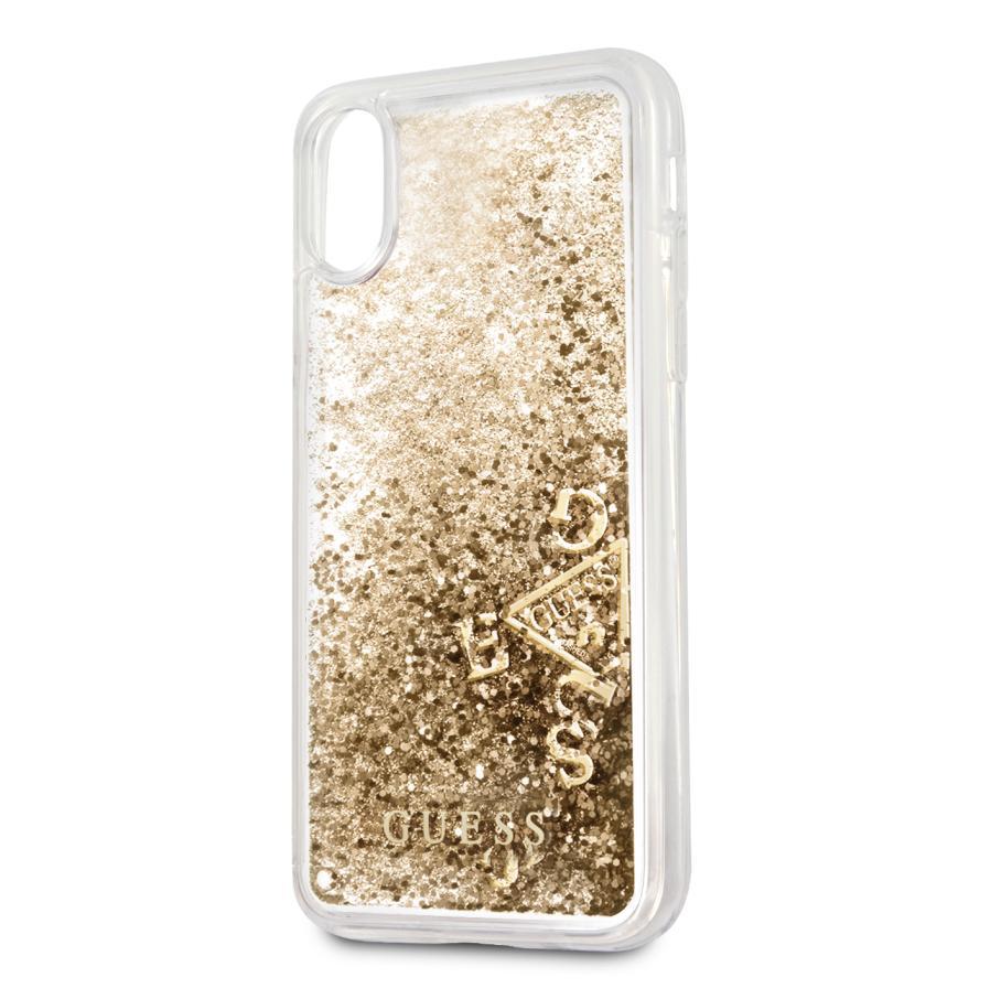 Дизайнерски кейс с висока защита за Apple iPhone XS, iPhone X - Guess Glitter Hard Case (златист) | JAR Computers Дизайнерски кейс с висока защита за Apple iPhone XS, iPhone X - Guess Glitter Hard Case (златист)