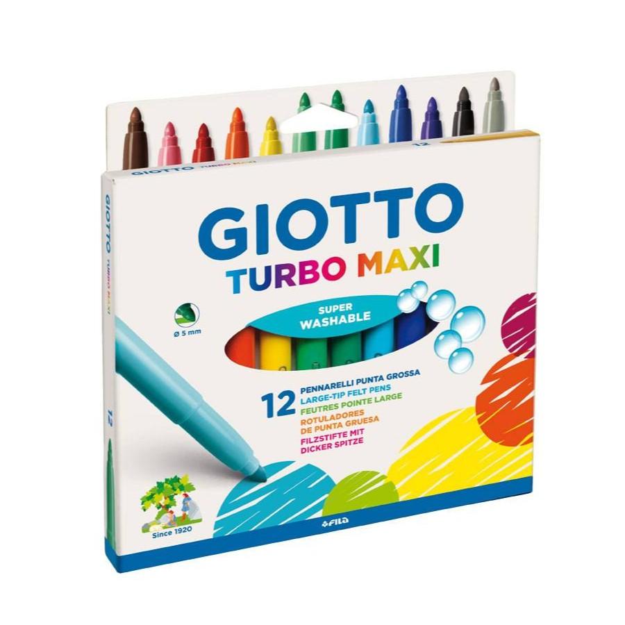 Флумастери GIOTTO Turbo Maxi, връх 5 мм, 12 цвята | JAR Computers Флумастери GIOTTO Turbo Maxi, връх 5 мм, 12 цвята