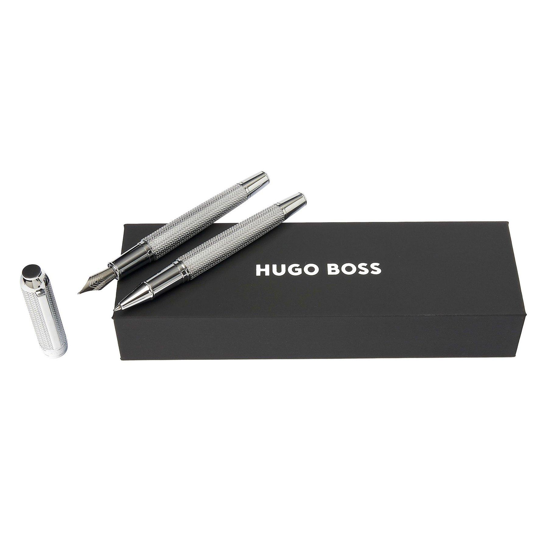 Hugo Boss Комплект писалка и ролер Elemental, в кутия, сребристи | JAR Computers Hugo Boss Комплект писалка и ролер Elemental, в кутия, сребристи