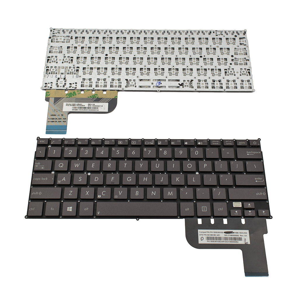 Клавиатура за лаптоп Asus Zenbook UX21A Кафява Без Рамка (Малък Ентър) / Brown Without Frame US | JAR Computers Клавиатура за лаптоп Asus Zenbook UX21A Кафява Без Рамка (Малък Ентър) / Brown Without Frame US