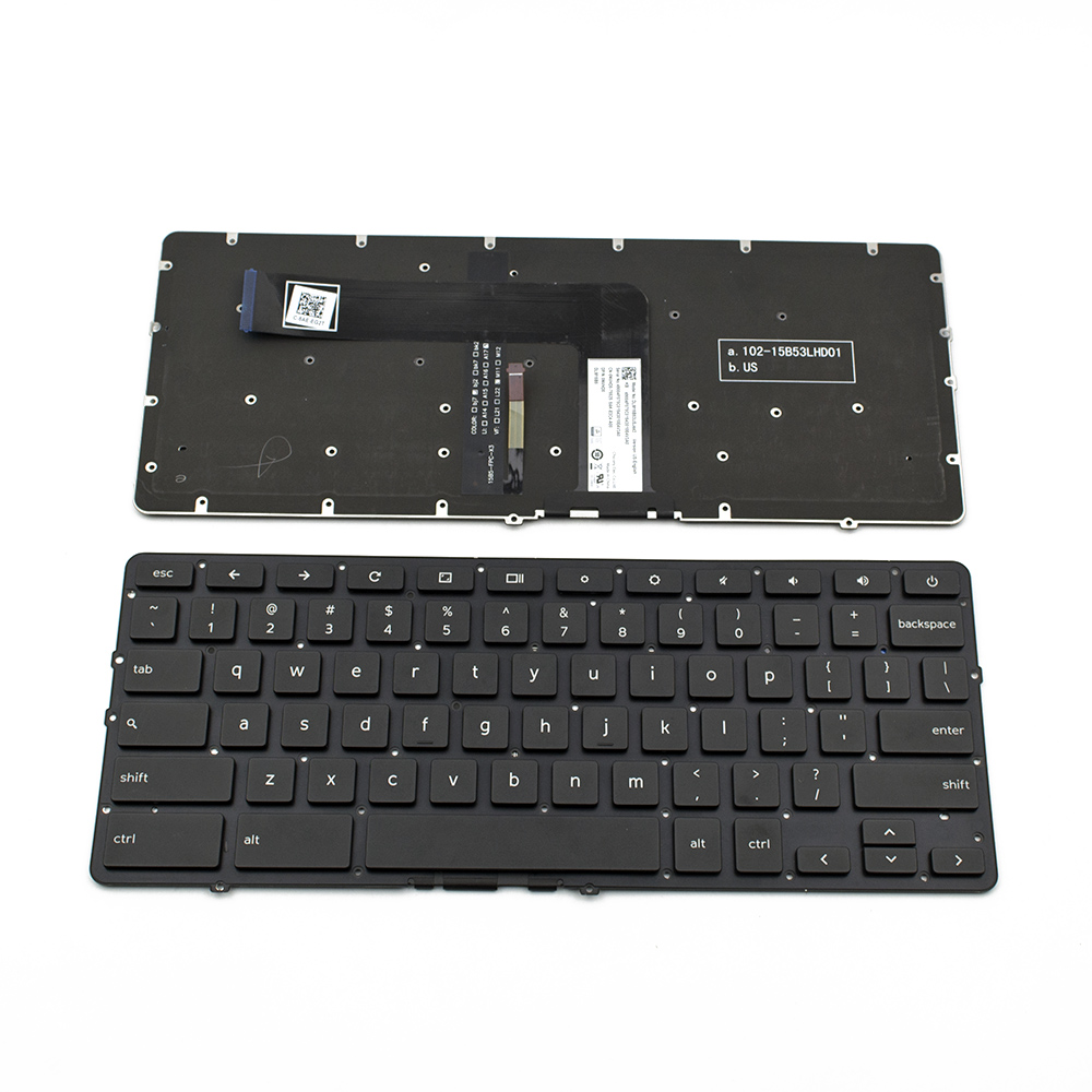 Клавиатура за лаптоп Dell ChromeBook 13-7310 Black Without Frame With Backlit US / Черна Без Рамка с Подсветка (Малък Ентър) | JAR Computers Клавиатура за лаптоп Dell ChromeBook 13-7310 Black Without Frame With Backlit US / Черна Без Рамка с Подсветка (Малък Ентър)