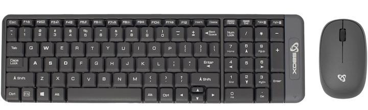 Комплект клавиатура и мишка SBOX - WKM-22, безжичен, сив
