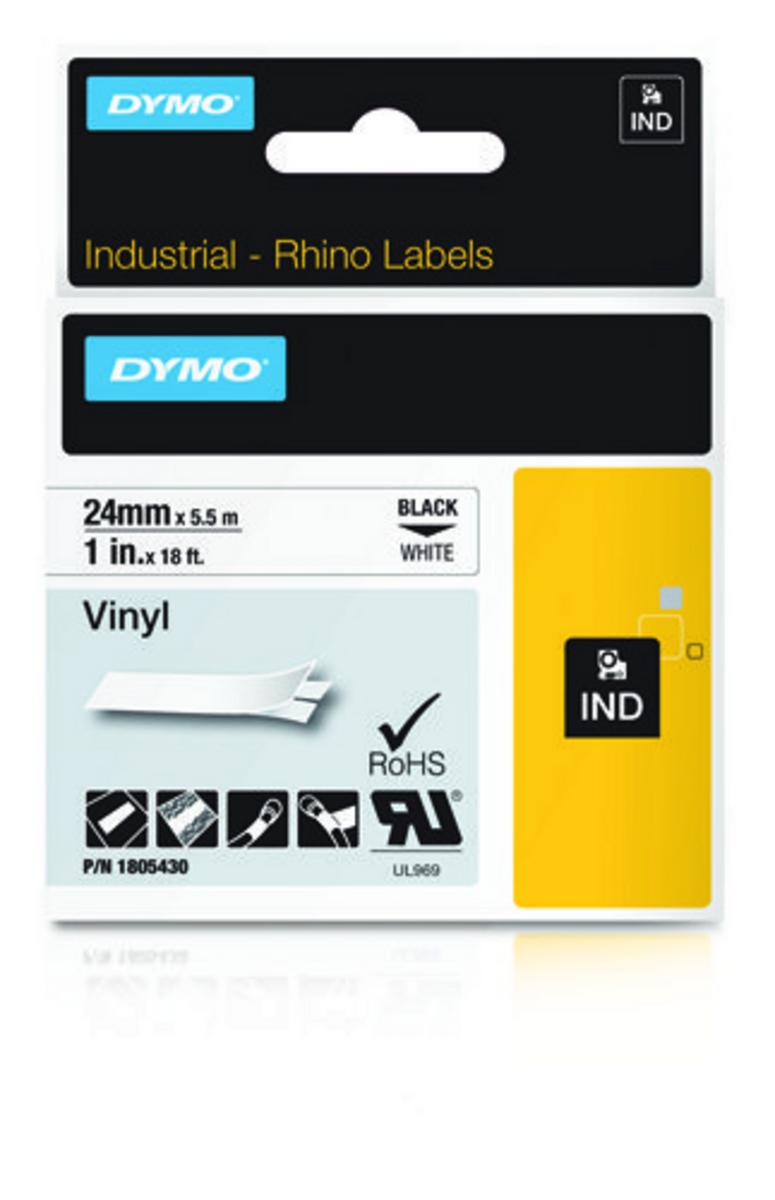Лента за етикетни принтери Dymo Ribbon Rhino Industrial Vinyl / 1805430 - Black on White XXL - PN 1805430 | JAR Computers Лента за етикетни принтери Dymo Ribbon Rhino Industrial Vinyl / 1805430 - Black on White XXL - PN 1805430