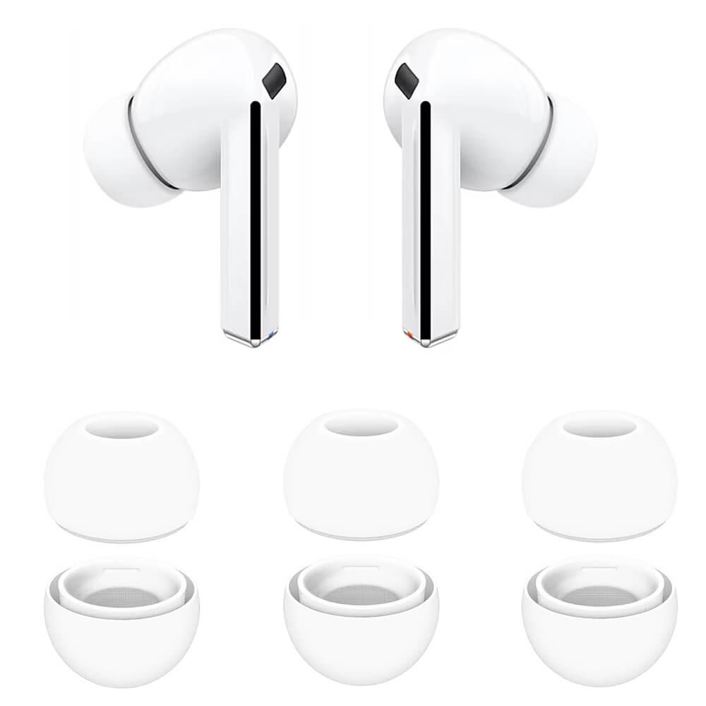 3 комплекта силиконови тапи с размери S, M и L за Samsung Galaxy Buds 3 Pro - Techsuit AirVibe (ET3) Silicone Eartips (бял) | JAR Computers 3 комплекта силиконови тапи с размери S, M и L за Samsung Galaxy Buds 3 Pro - Techsuit AirVibe (ET3) Silicone Eartips (бял)