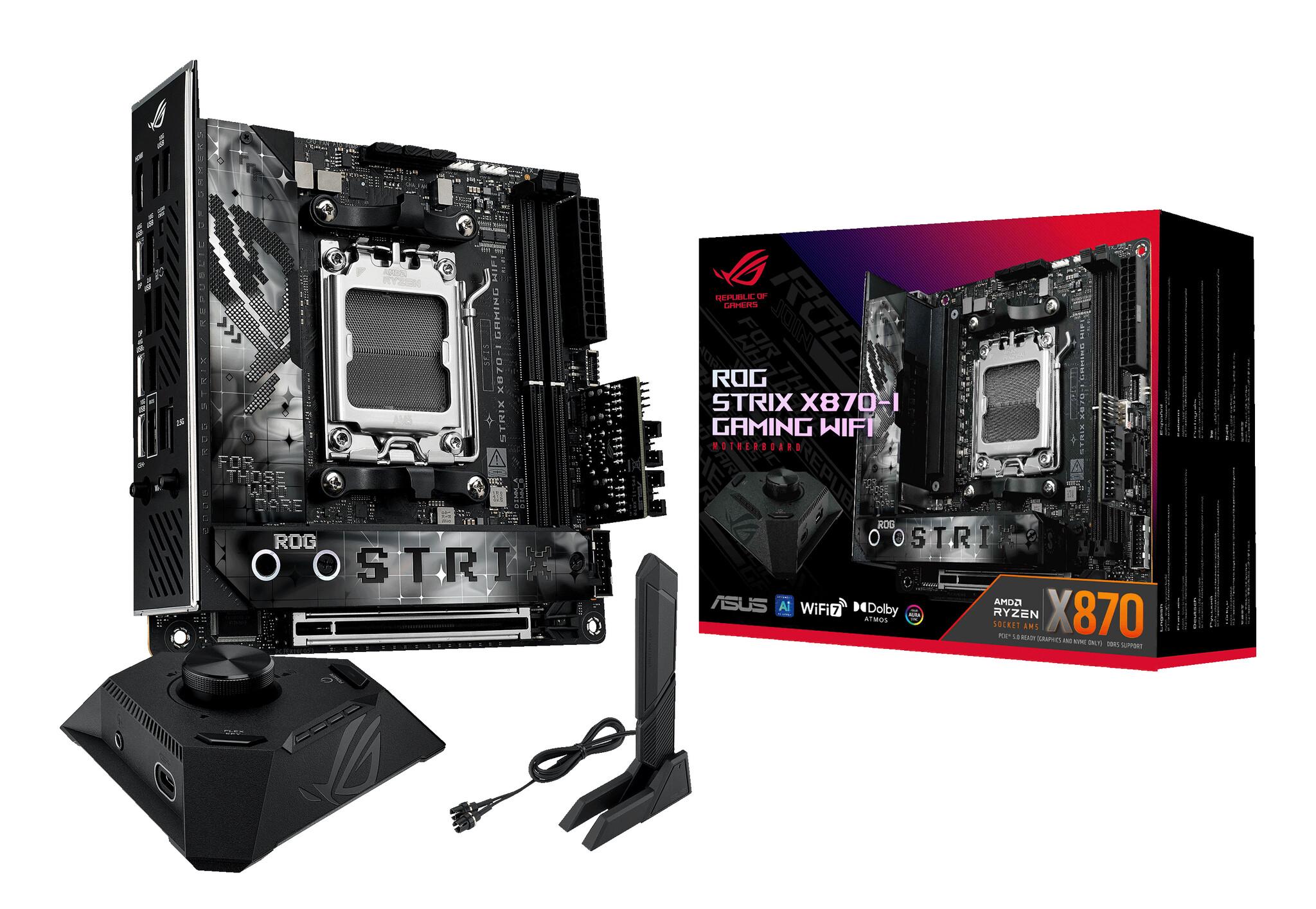 ASUS ROG STRIX X870-I GAMING WIFI AMD X870 Цокъл AM5 мини ITX | JAR Computers ASUS ROG STRIX X870-I GAMING WIFI AMD X870 Цокъл AM5 мини ITX