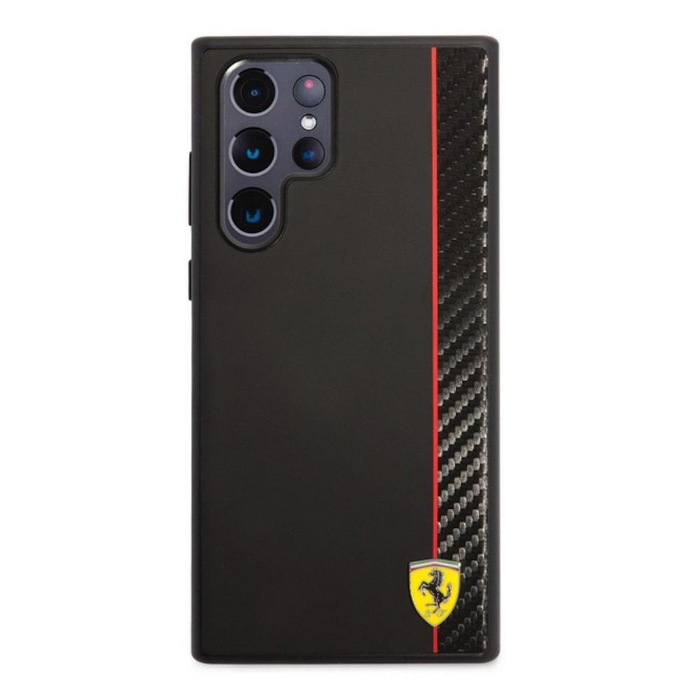 Хибриден удароустойчив кейс с карбоново покритие за Samsung Galaxy S22 Ultra - Ferrari Smooth Carbon Hard Case (черен) | JAR Computers Хибриден удароустойчив кейс с карбоново покритие за Samsung Galaxy S22 Ultra - Ferrari Smooth Carbon Hard Case (черен)