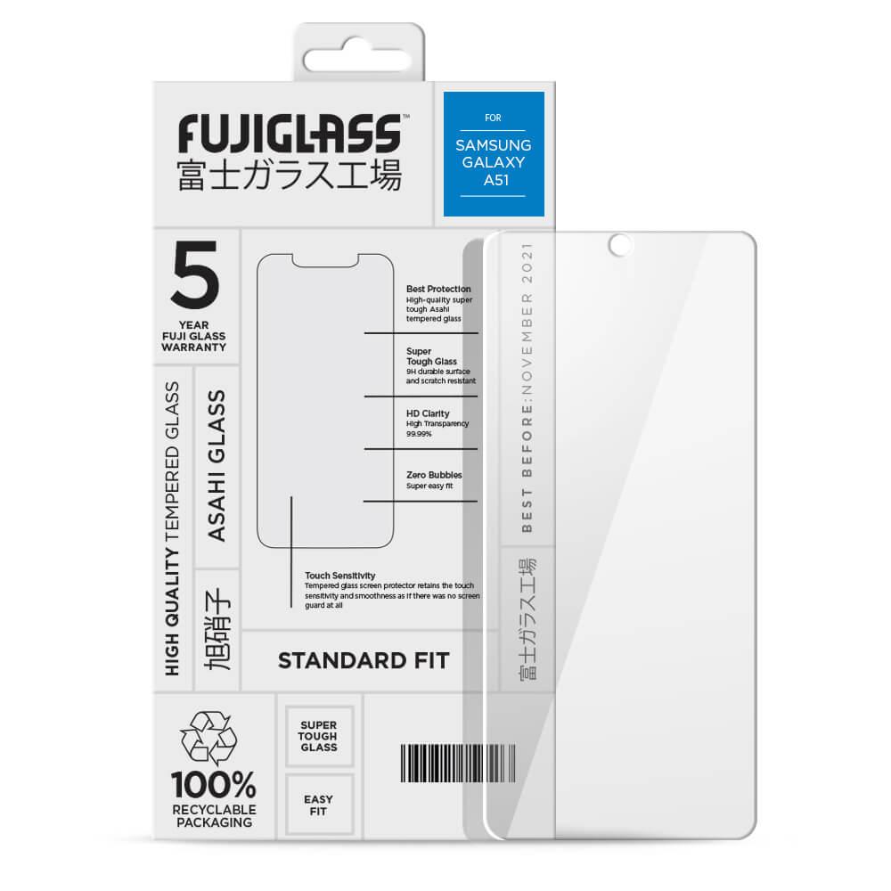 Калено стъклено защитно покритие за дисплея на Samsung Galaxy A51 - Fuji Standard Fit Screen Protector (прозрачен) | JAR Computers Калено стъклено защитно покритие за дисплея на Samsung Galaxy A51 - Fuji Standard Fit Screen Protector (прозрачен)