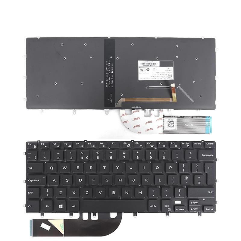 Клавиатура за лаптоп Dell XPS 15 9550 9560 Inspiron 7568 Черна Без Рамка С Подсветка (Голям Ентър) | JAR Computers Клавиатура за лаптоп Dell XPS 15 9550 9560 Inspiron 7568 Черна Без Рамка С Подсветка (Голям Ентър)