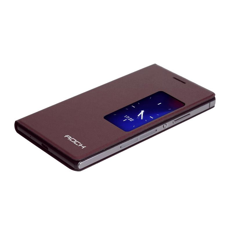 Кожен калъф, тип портфейл и поставка за Huawei Ascend P7 - Rock Flip Case Feather Series (червен) | JAR Computers Кожен калъф, тип портфейл и поставка за Huawei Ascend P7 - Rock Flip Case Feather Series (червен)