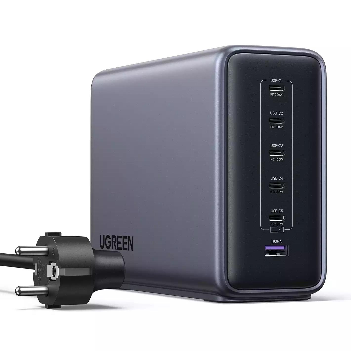 UGREEN 220V 500W, USB-A + 5xUSB-C, Nexode Desktop Station GaN /графит/ - X759 / 55550B | JAR Computers UGREEN 220V 500W, USB-A + 5xUSB-C, Nexode Desktop Station GaN /графит/ - X759 / 55550B
