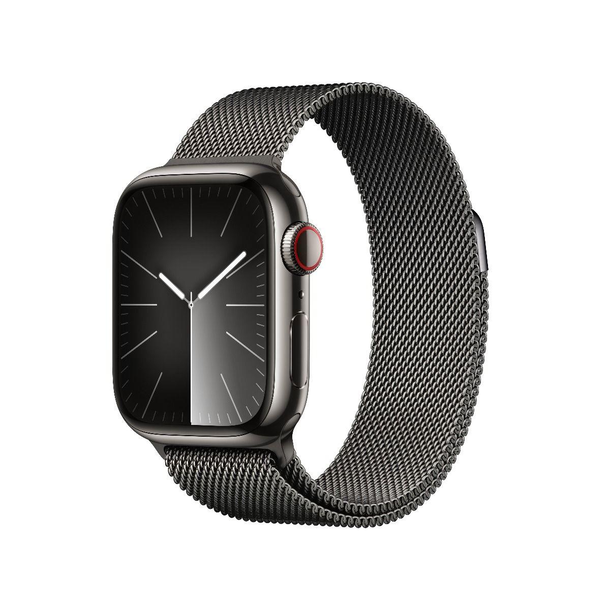 Умен часовник от Apple - Apple Watch Series 9 Cellular, 45mm Graphite Stainless Steel Case with Graphite Milanese Loop | JAR Computers Умен часовник от Apple - Apple Watch Series 9 Cellular, 45mm Graphite Stainless Steel Case with Graphite Milanese Loop