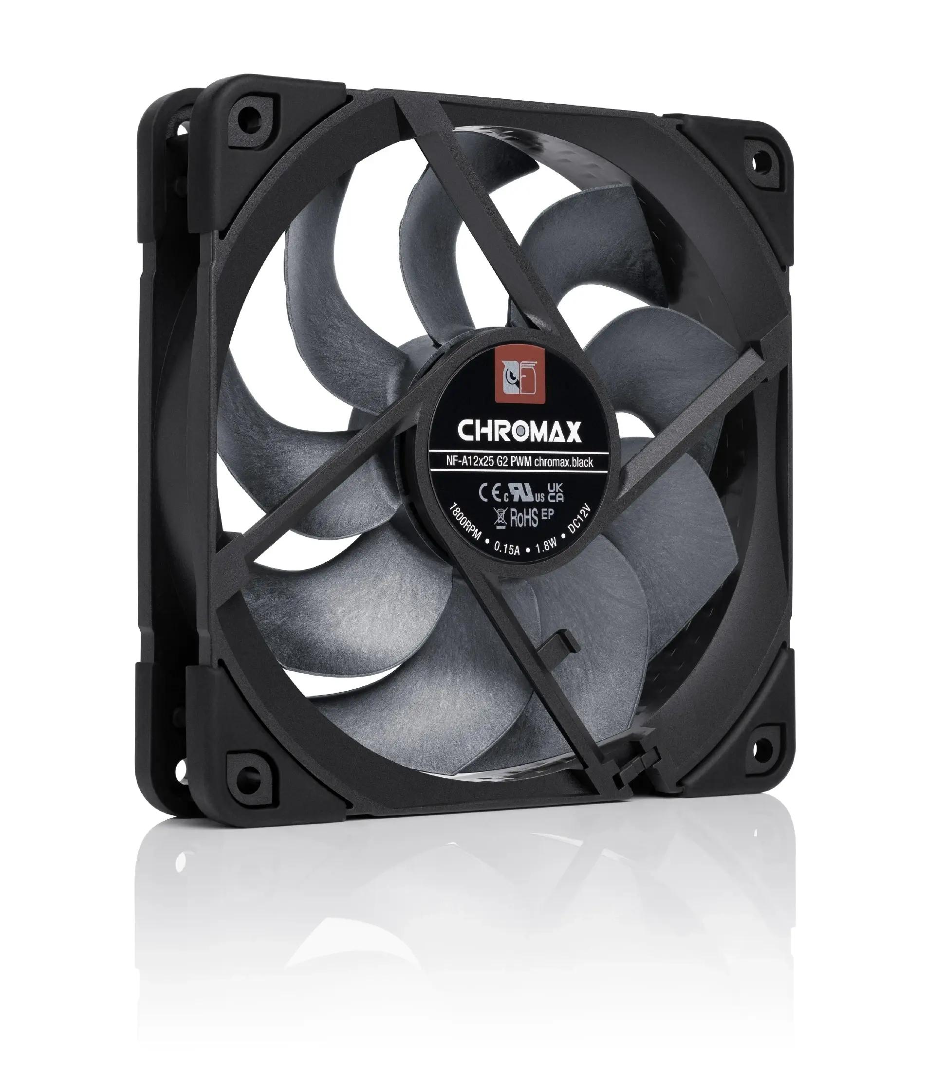 Вентилатор Noctua NF-A12x25 G2 PWM chromax.black, 120mm