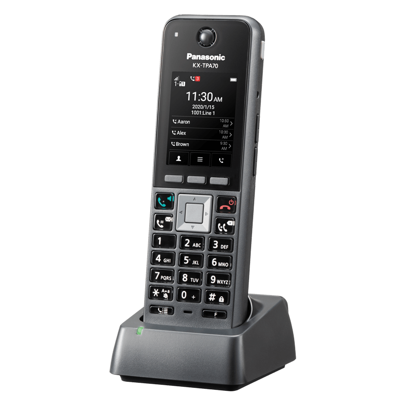 Безжичен VoIP телефон Panasonic KX-TPA70CEB - черен | JAR Computers Безжичен VoIP телефон Panasonic KX-TPA70CEB - черен