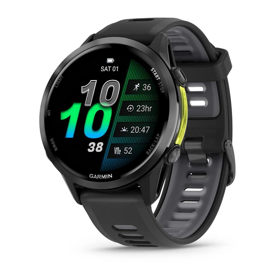 Forerunner® 970 - Forerunner® 970 - Carbon Grey DLC Titanium с Black корпус и Black/Translucent Whitestone каишка