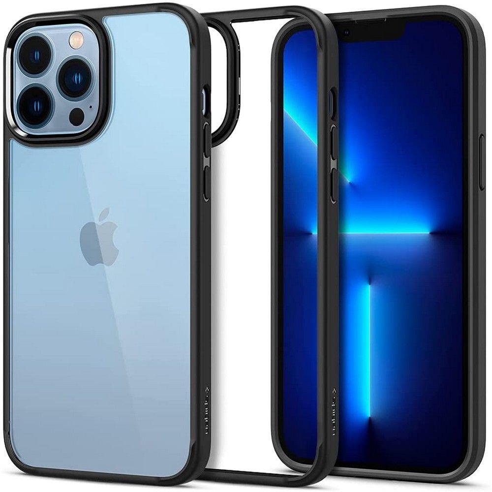 Хибриден кейс с висока степен на защита за iPhone 13 Pro Max - Spigen Ultra Hybrid Case (черен-прозрачен) | JAR Computers Хибриден кейс с висока степен на защита за iPhone 13 Pro Max - Spigen Ultra Hybrid Case (черен-прозрачен)