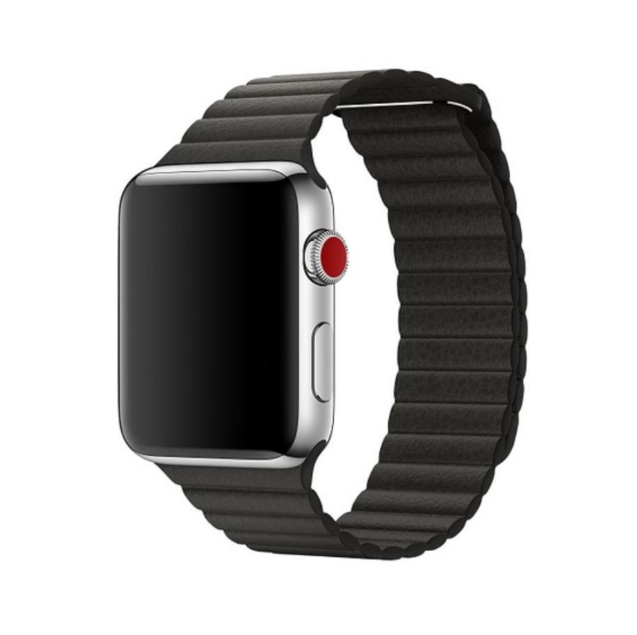 Оригинална кожена каишка от естествена кожа за Apple Watch 42мм, 44мм, 45мм, 46мм, Ultra, Ultra 2, Ultra 3 49мм - Apple Leather Link Band M (черен) | JAR Computers Оригинална кожена каишка от естествена кожа за Apple Watch 42мм, 44мм, 45мм, 46мм, Ultra, Ultra 2, Ultra 3 49мм - Apple Leather Link Band M (черен)
