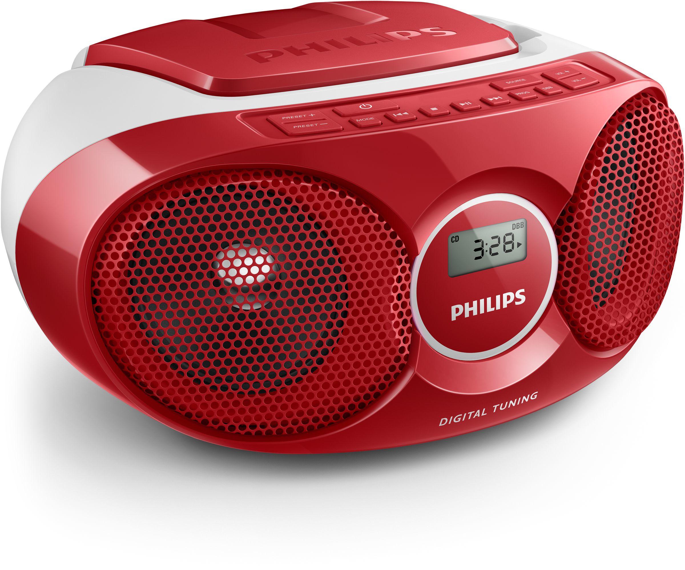 Philips AZ215R/05 домашна аудио система 3 W Червен, Бяла | JAR Computers Philips AZ215R/05 домашна аудио система 3 W Червен, Бяла